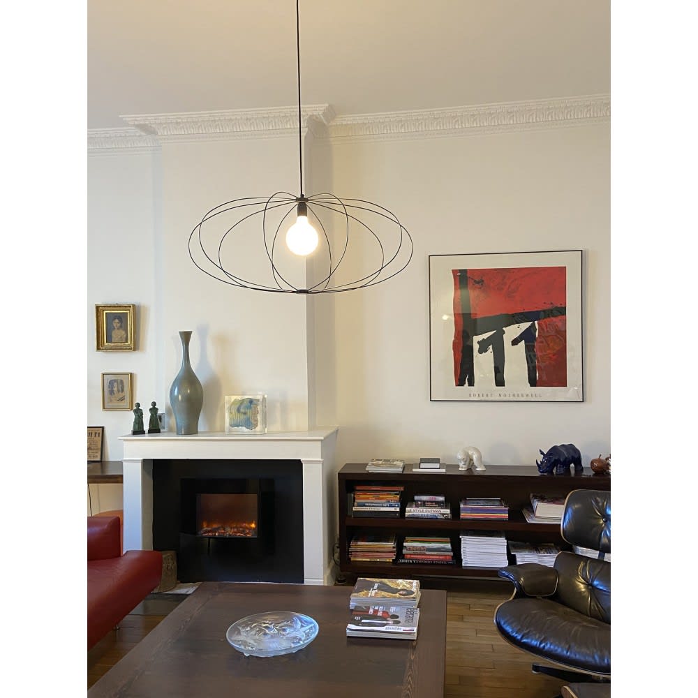 Suspension filaire ovale noir d.90cm - Maisons du Monde