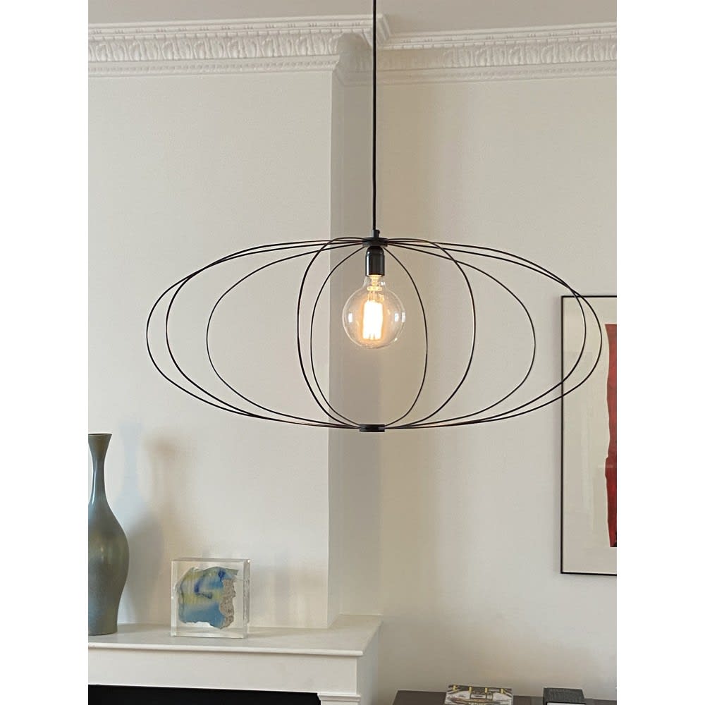 Suspension filaire ovale noir d.90cm — vue 4