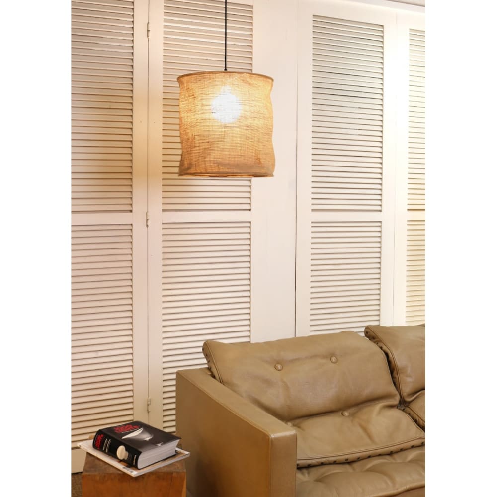 Abat-jour à suspendre toile de jute naturelle non électrifiée d.40cm — vue 3