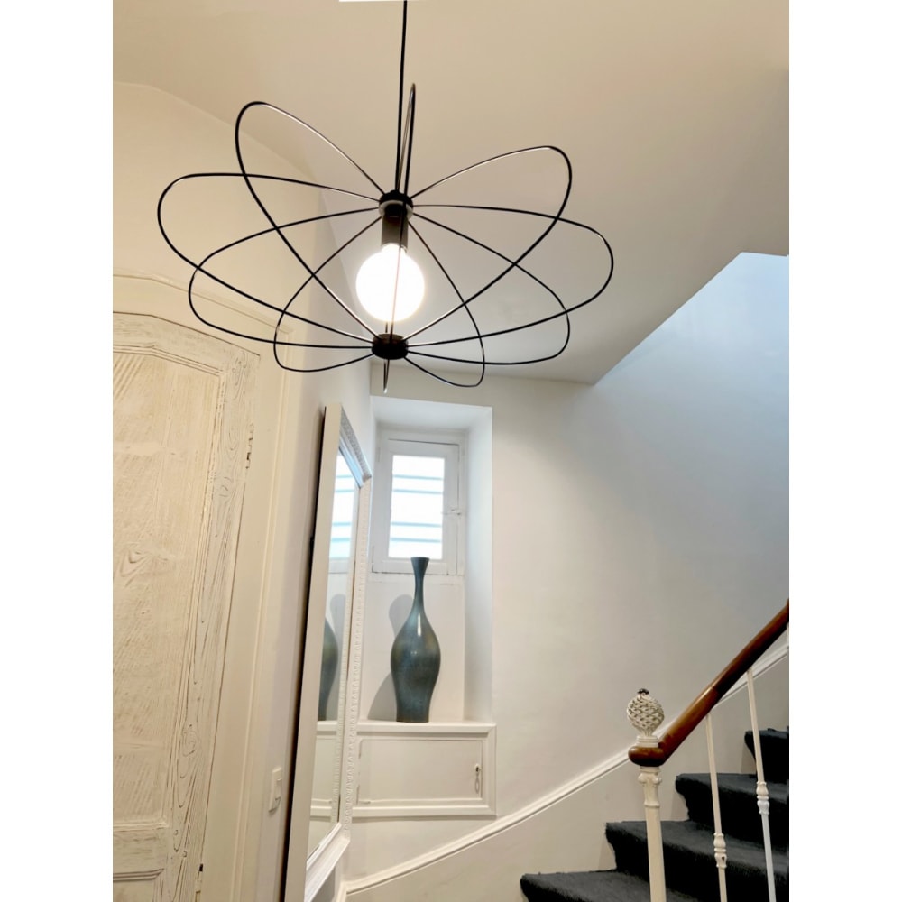 Suspension filaire ovale noir d.60cm — vue 3