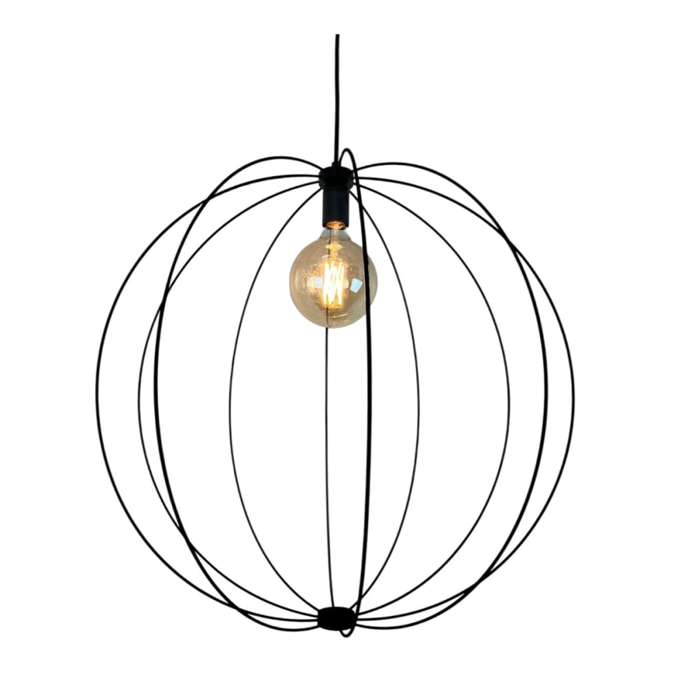 Suspension filaire globe noir D.60cm