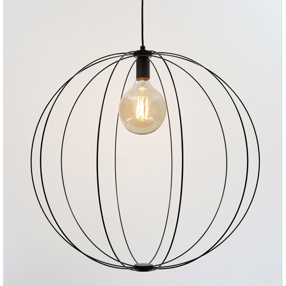 Suspension filaire globe noir d.60cm — vue 4