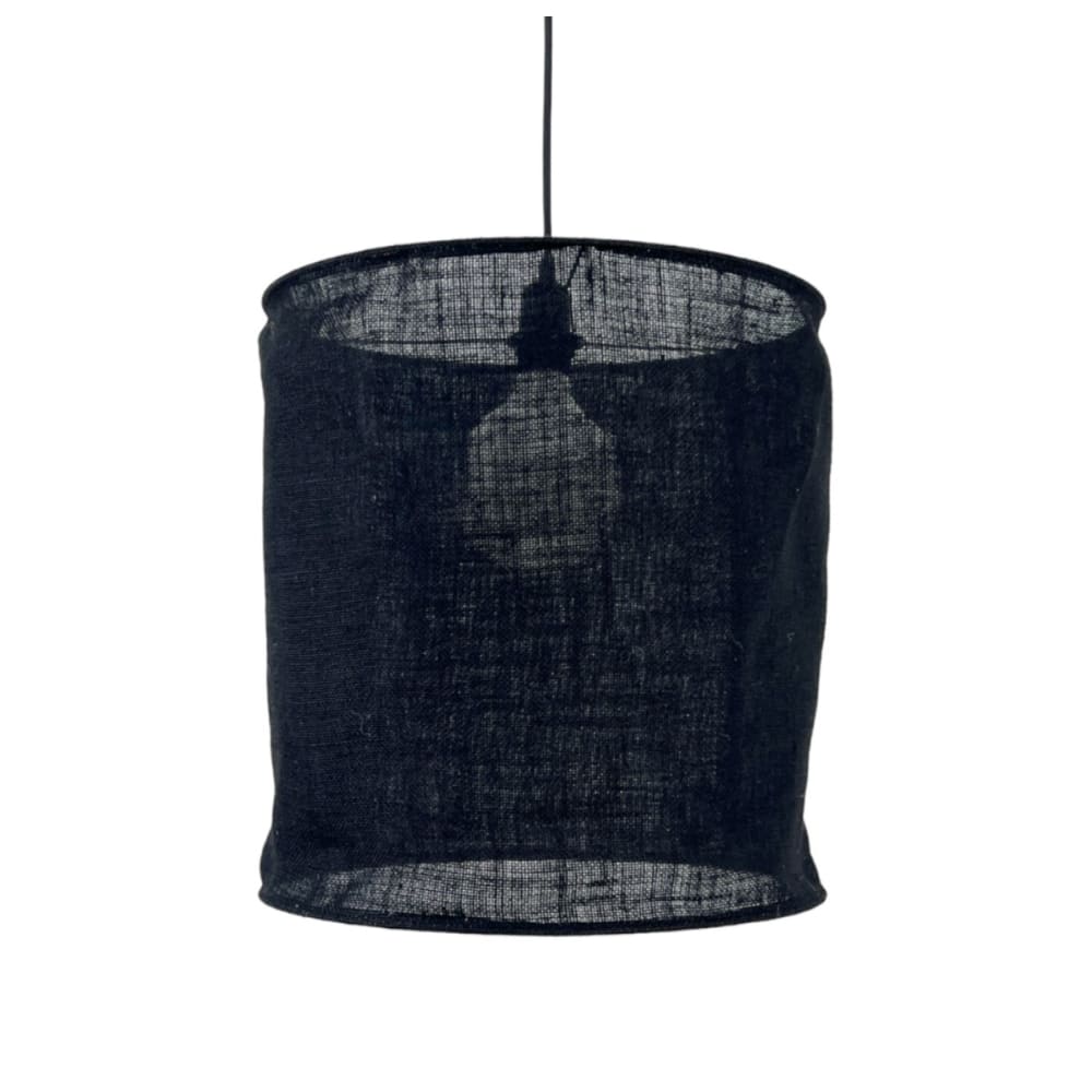 Abat-jour à suspendre toile de jute noire non électrifiée d.40cm