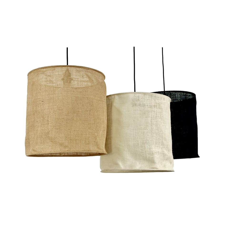 Abat-jour à suspendre toile de jute noire non électrifiée d.40cm — vue 4