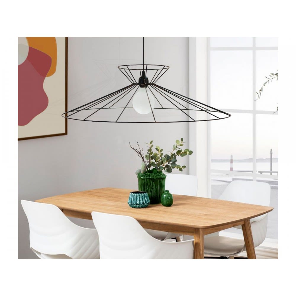Suspension filaire métal noir d.90cm - Maisons du Monde