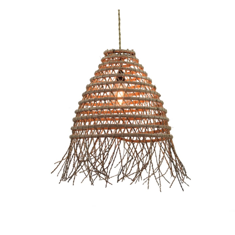 Suspension tressée en fibres de palmier D.45cm