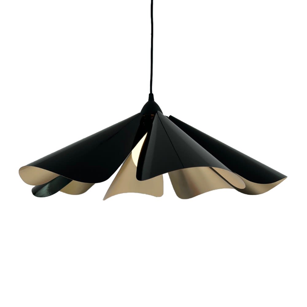 Suspension en pétales de papier noir métal contrecollé d.60cm — vue 4
