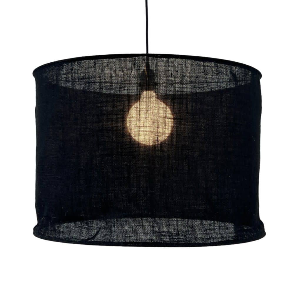 Abat-jour à suspendre toile de jute noire non électrifiée d.60cm — vue 4