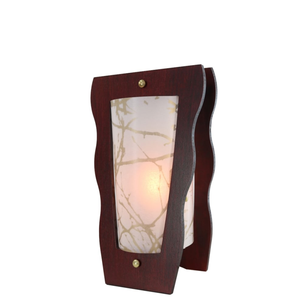 Lampe en hêtre teinté palissandre végétal H.34cm