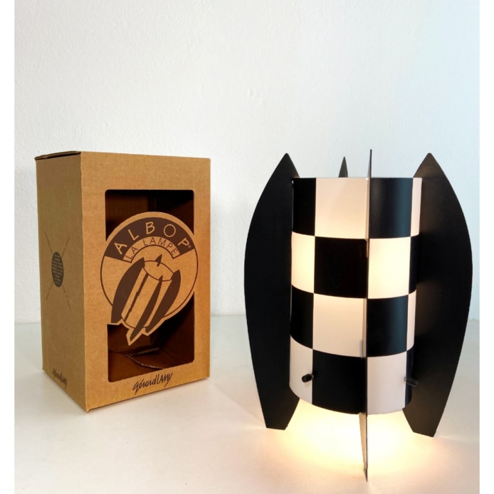 Lampe décorative à damiers noirs h. 25cm — vue 3