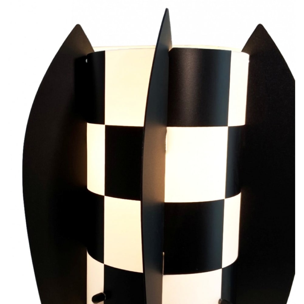 Lampe décorative à damiers noirs h. 25cm — vue 4