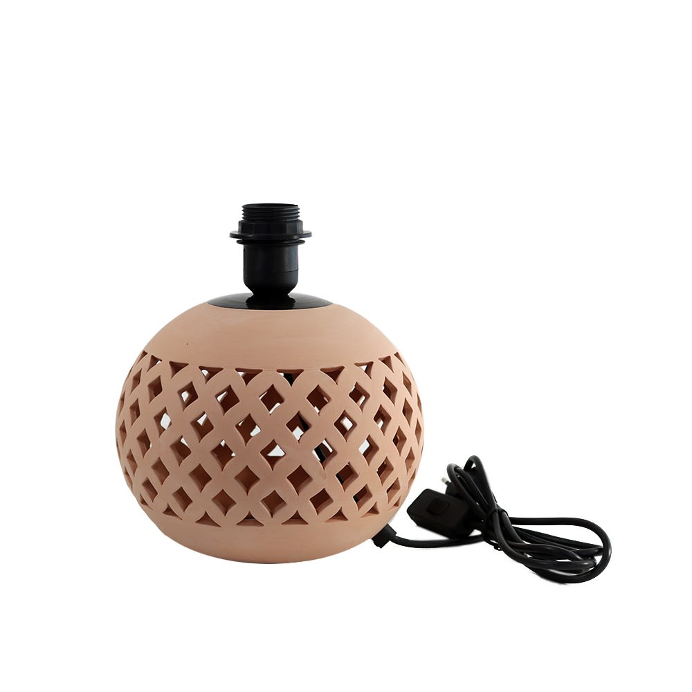 Pied de lampe en terre cuite naturelle H. 21cm