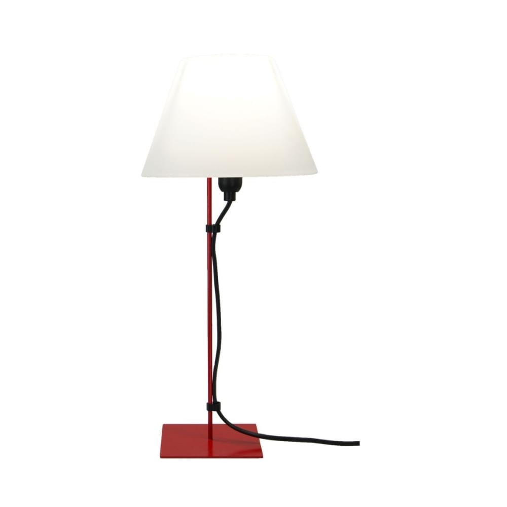 Lampe filaire métal rouge H.22cm