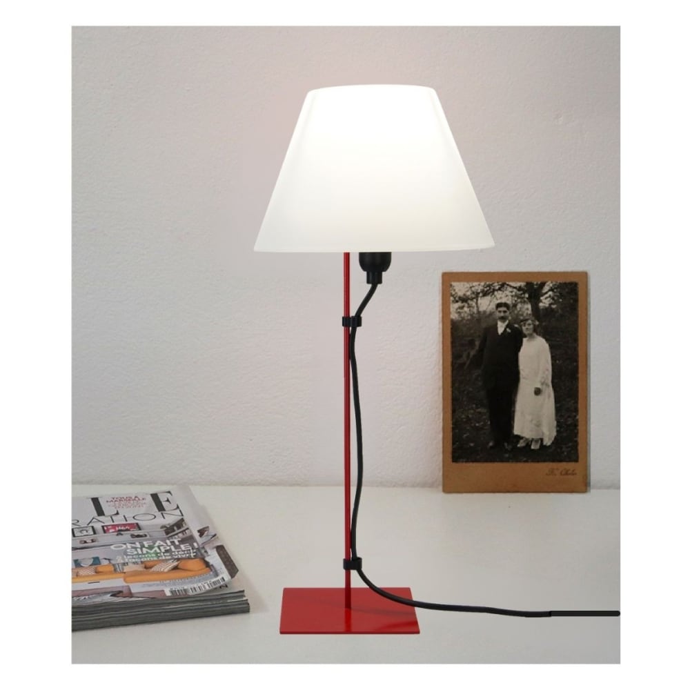 Lampe filaire métal rouge h.22cm — vue 3