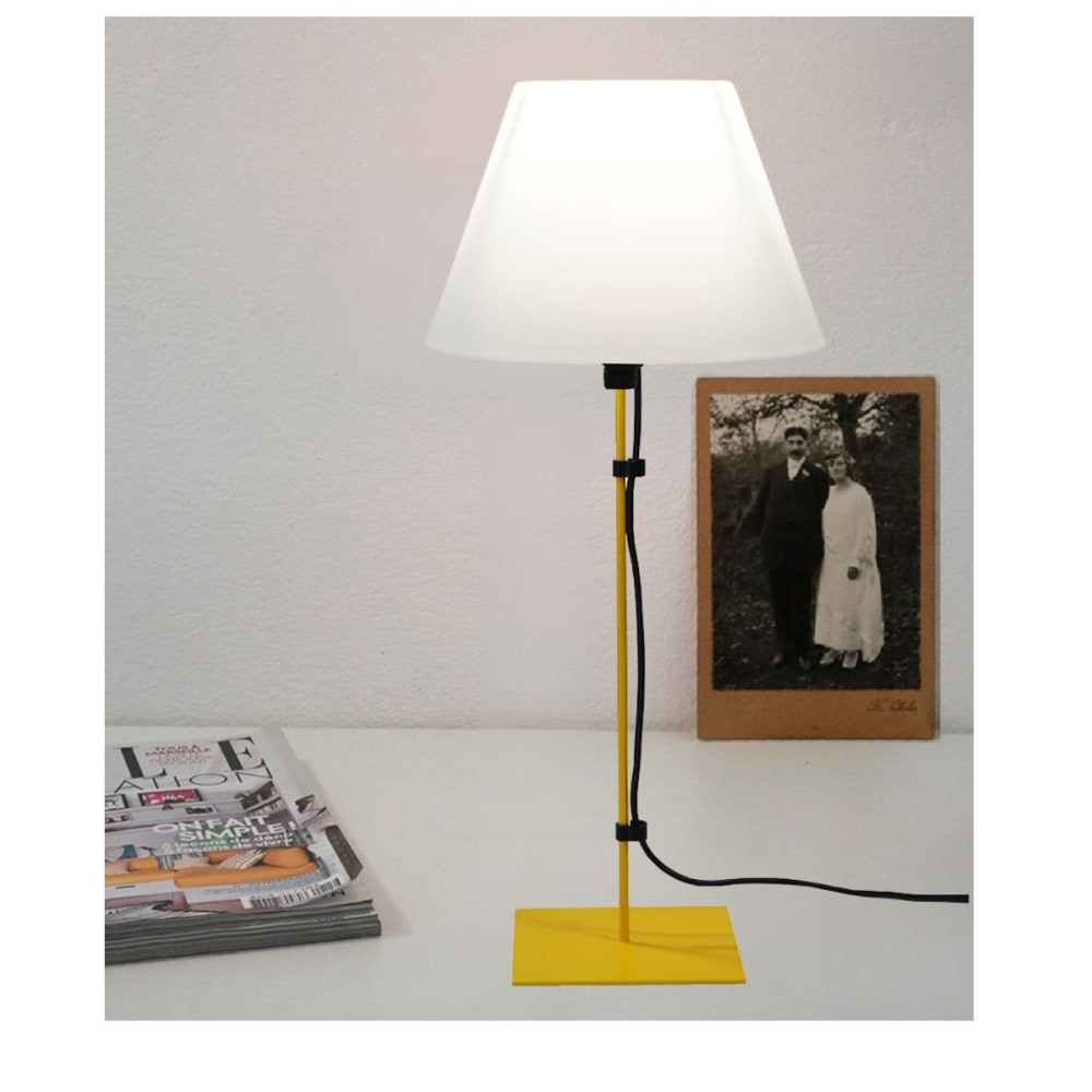 Lampe filaire métal jaune h.22cm — vue 3