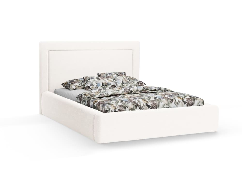 CXL by Christian Lacroix Bett mit Bettkasten und Kopfteil aus Boucle weiß Öko-Tex Zertifikat - Stoff