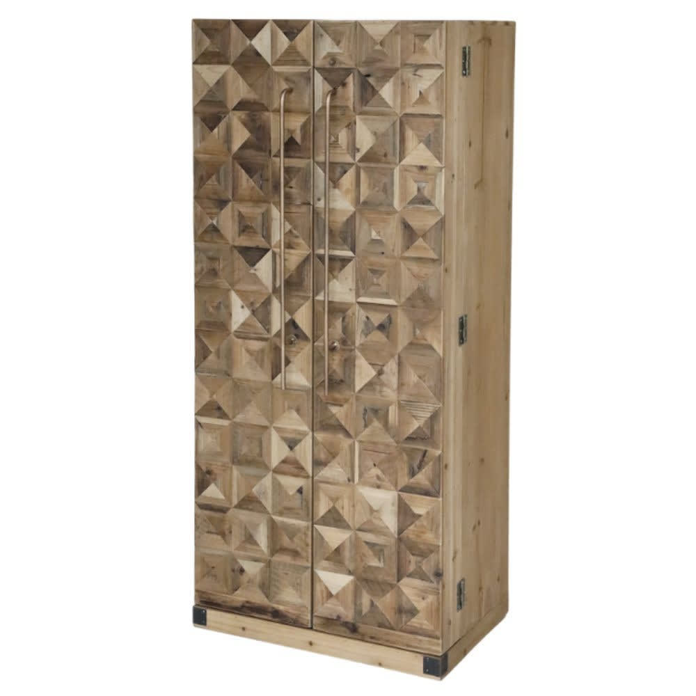 Armoire de bar desserte en bois de sapin recyclé 64.5 x 45 x 146.5 cm