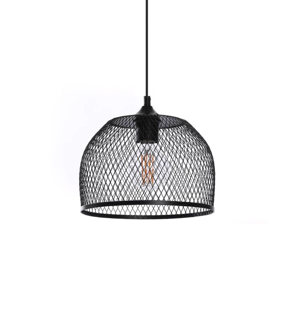 suspension en métal noir, d.25 cm