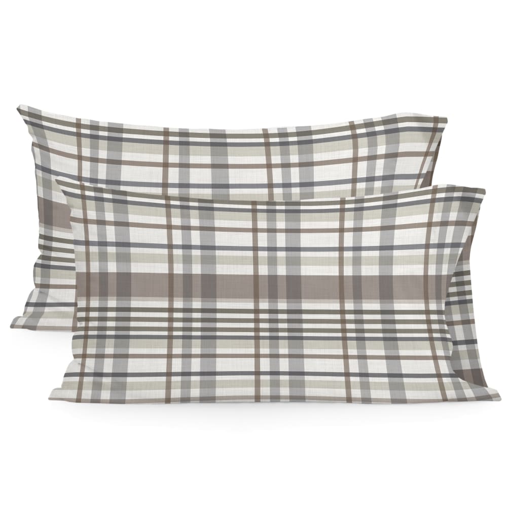 Taie d'oreiller 100% Coton Beige 50x75 cm (x2)