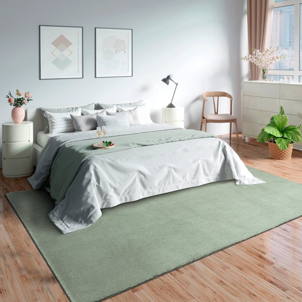 Tapis lavable et antidérapant, uni, vert, 240 x 340 cm — vue 3