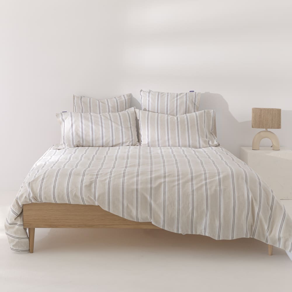 Housse de couette 100% Coton Beige 155x220 cm