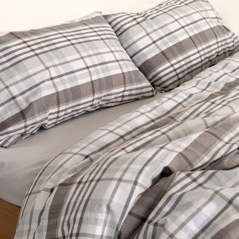 Housse de couette 100% coton beige 155x220 cm - Maisons du Monde