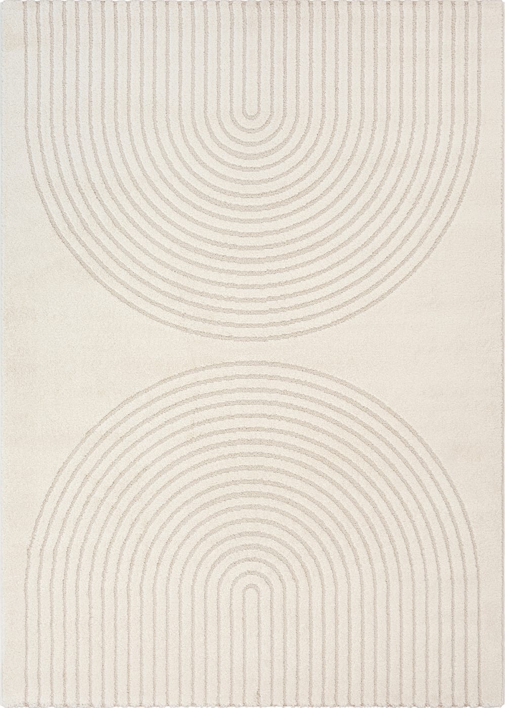 Tapis scandinave moderne salon, crème, 200 x 280 cm