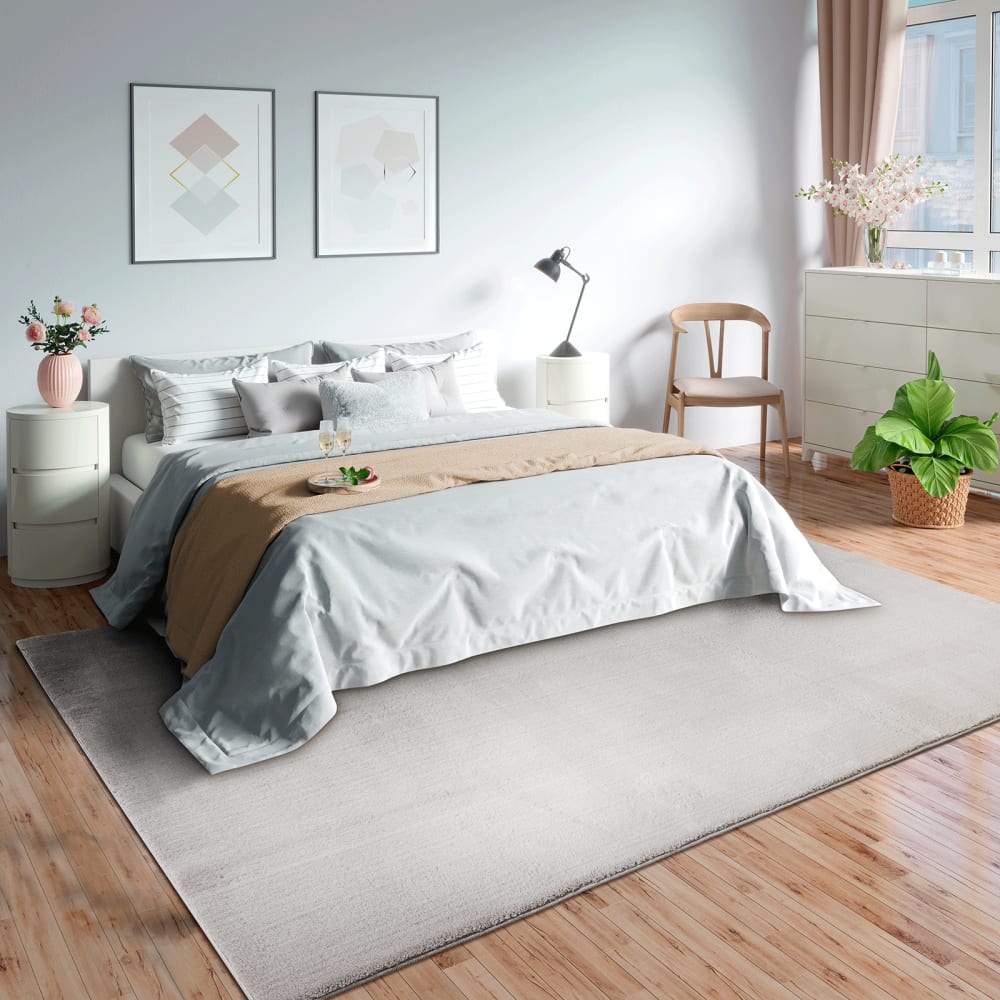 Tapis lavable et antidérapant, uni, sable, 240 x 340 cm — vue 3