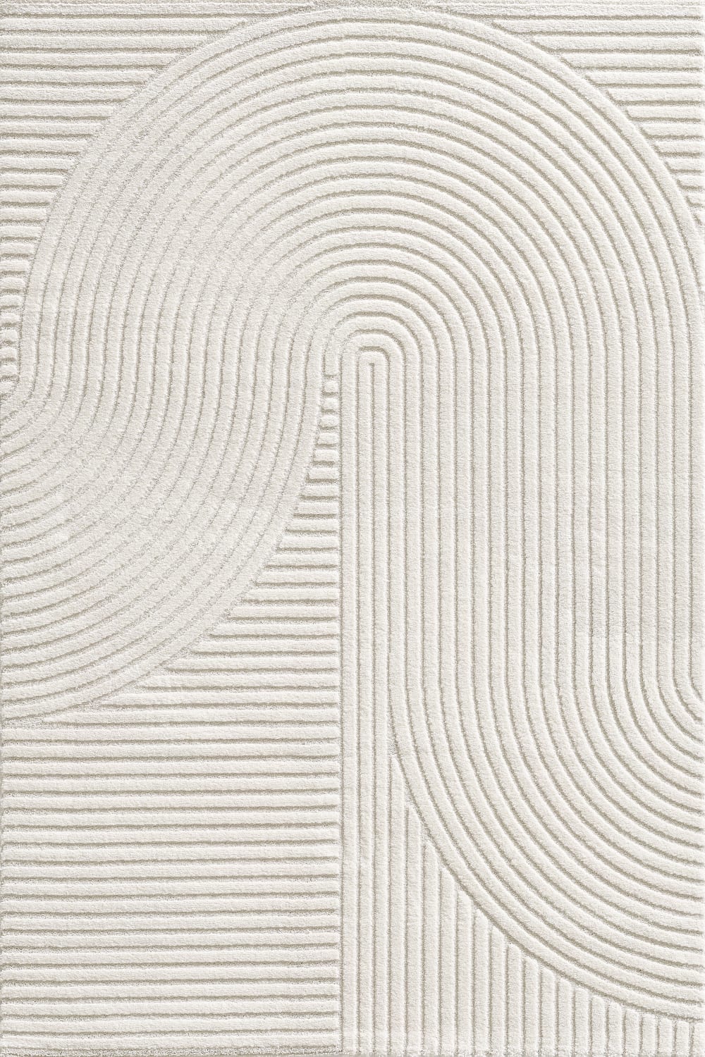 Tapis salon moderne bohème scandinave, crème, 80 x 150 cm