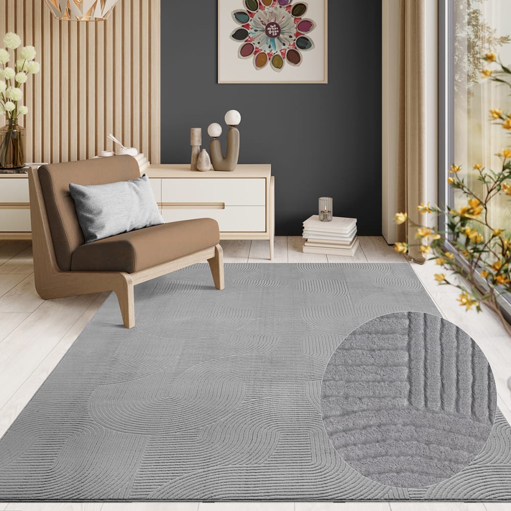 Tapis doux antidérapant, gris, 120 x 160 cm — vue 4