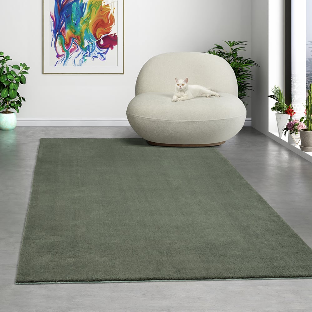 Tapis lavable et antidérapant, uni, forêt, 80 x 150 cm — vue 3