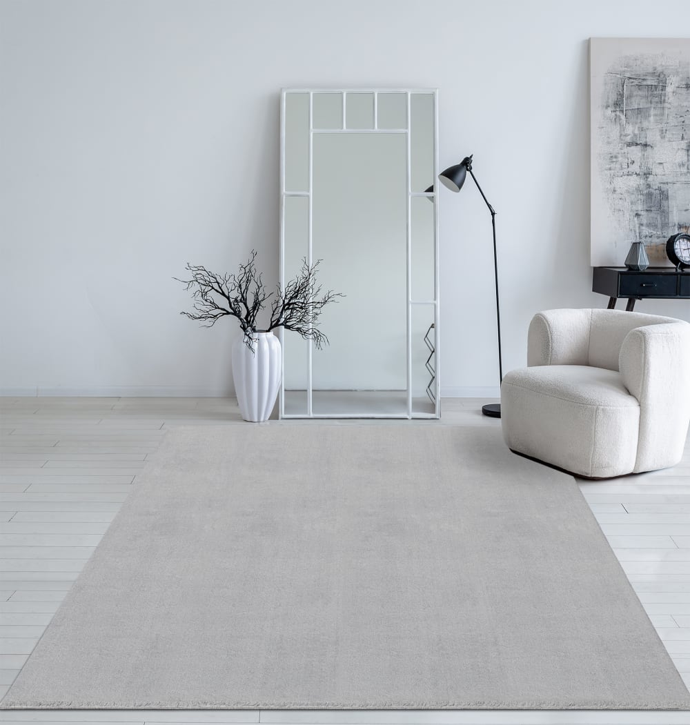 Tapis lavable et antidérapant, uni, gris, 140 x 200 cm — vue 3
