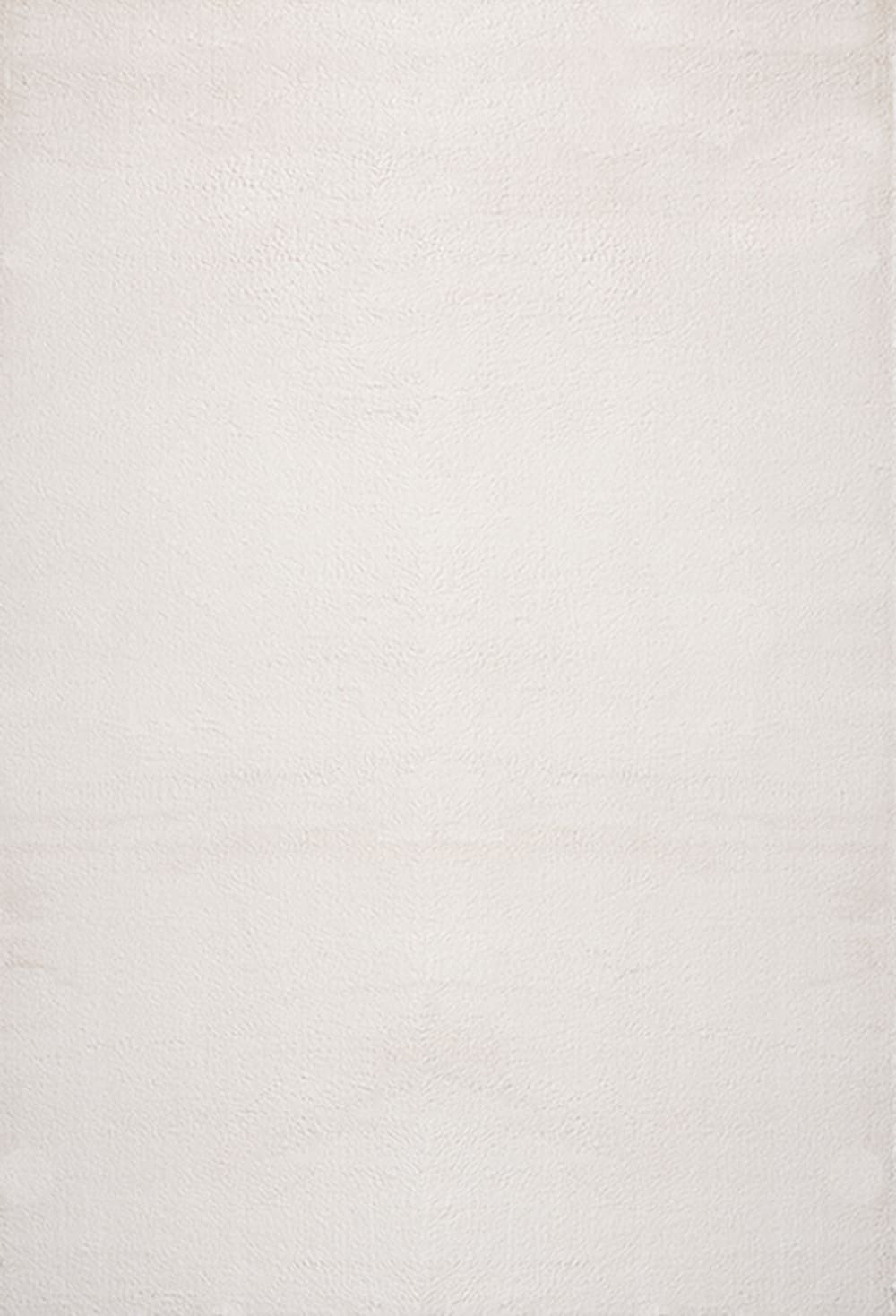 The carpet Teppich, waschbar und Anti-Rutsch, Uni-Farben, Creme, 140 x 200 cm style modern Weiß Pes - Polyester