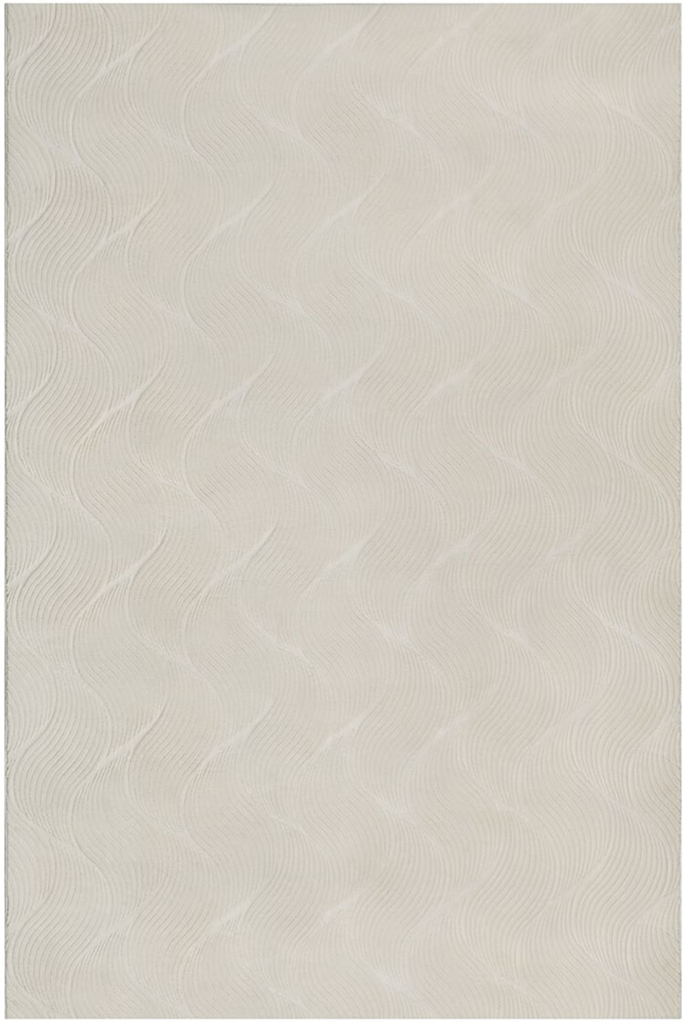 Tapis moderne salon séjour chambre optique 3D, crème, 80 x 150 cm