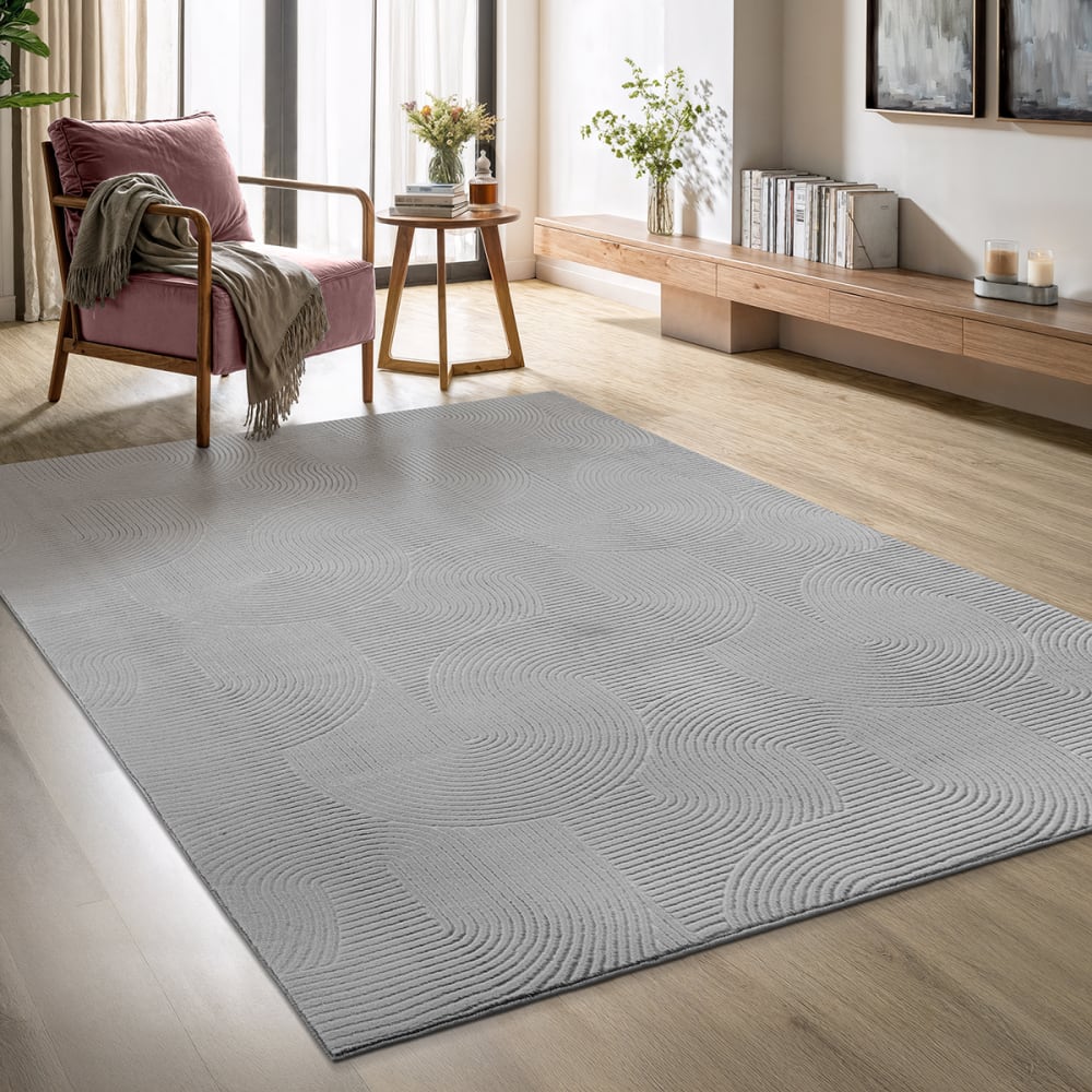 The carpet Weicher Teppich, Anti-Rutsch Rücken, Grau, 200 x 280 cm style modern Grau Pes - Polyester