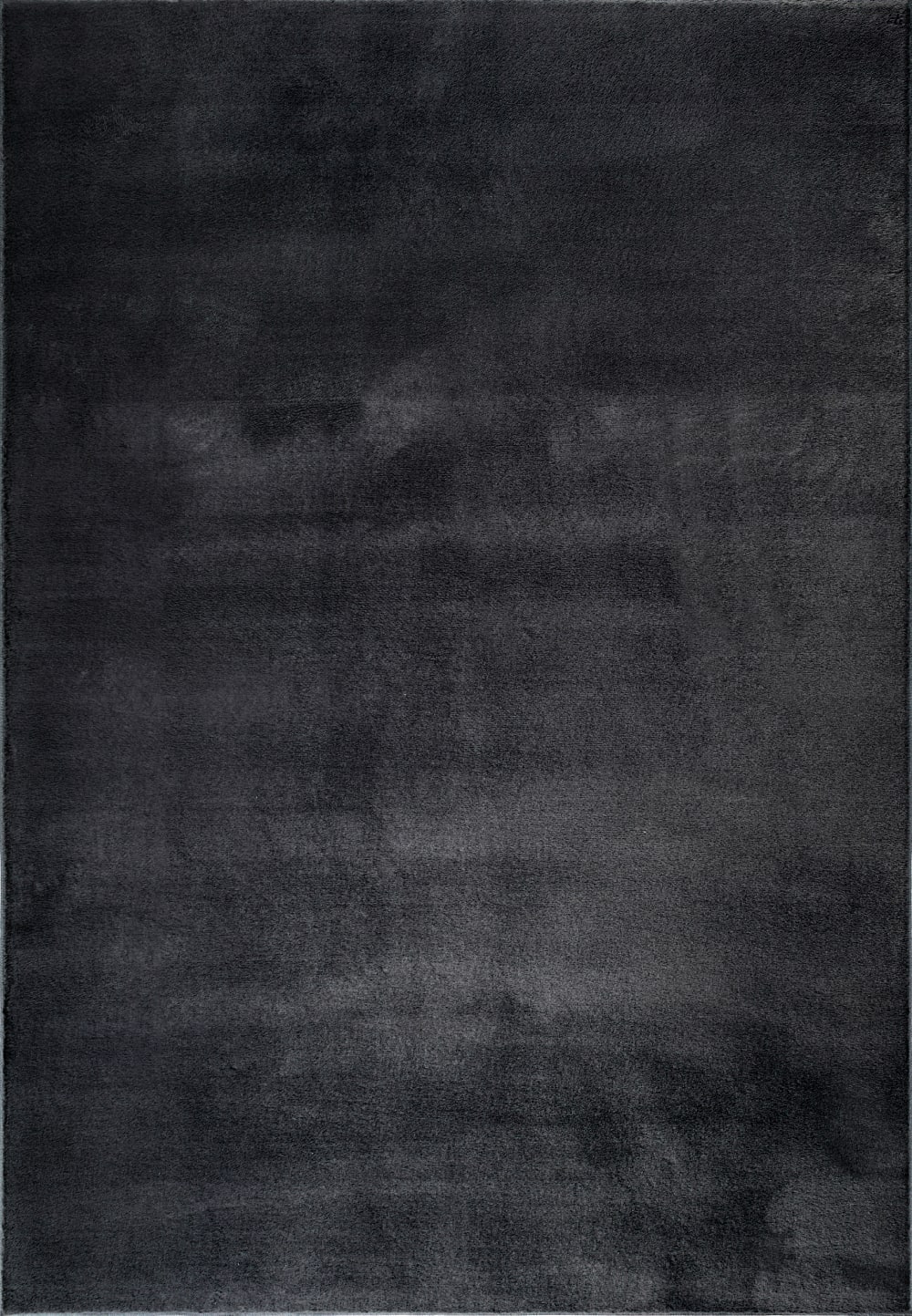 Tapis fausse fourrure poil court uni, noir, 140 x 200 cm