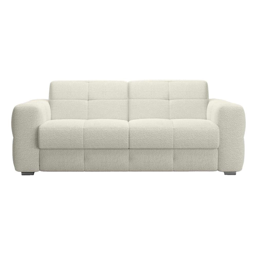 Canapé droit convertible 3 places en tissu beige