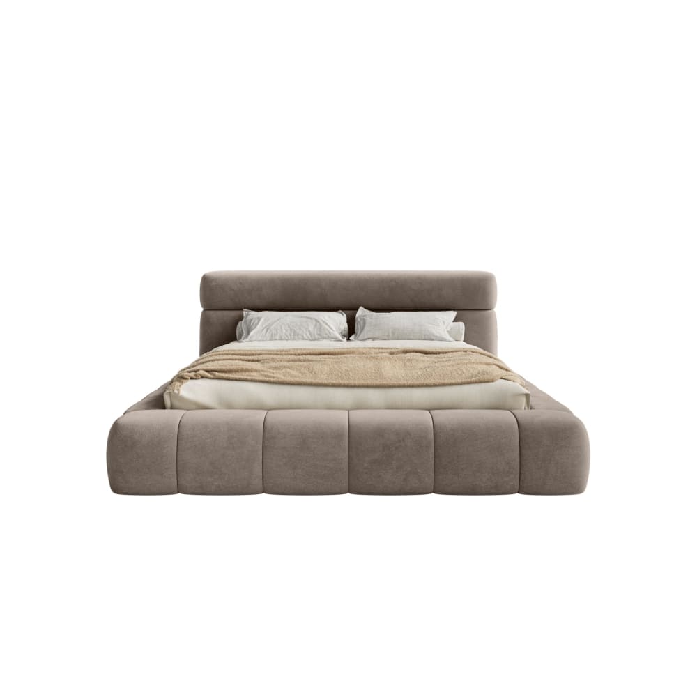Fedve Polsterbett aus Velvet 180x200 cm, Taupe Taupe Pes - Polyester