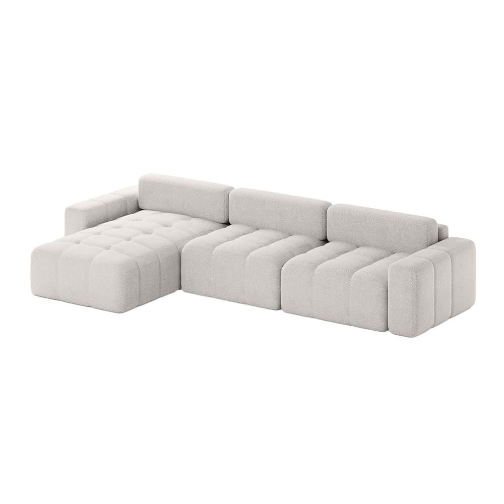 Canapé d'angle en tissu - gris