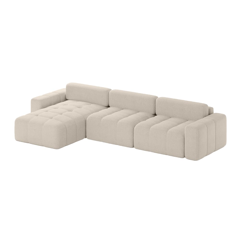 Canapé d'angle en tissu - beige