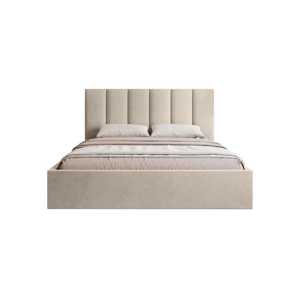 Fedve Polsterbett aus Velvet 200x200 cm, Beige Beige Pes - Polyester