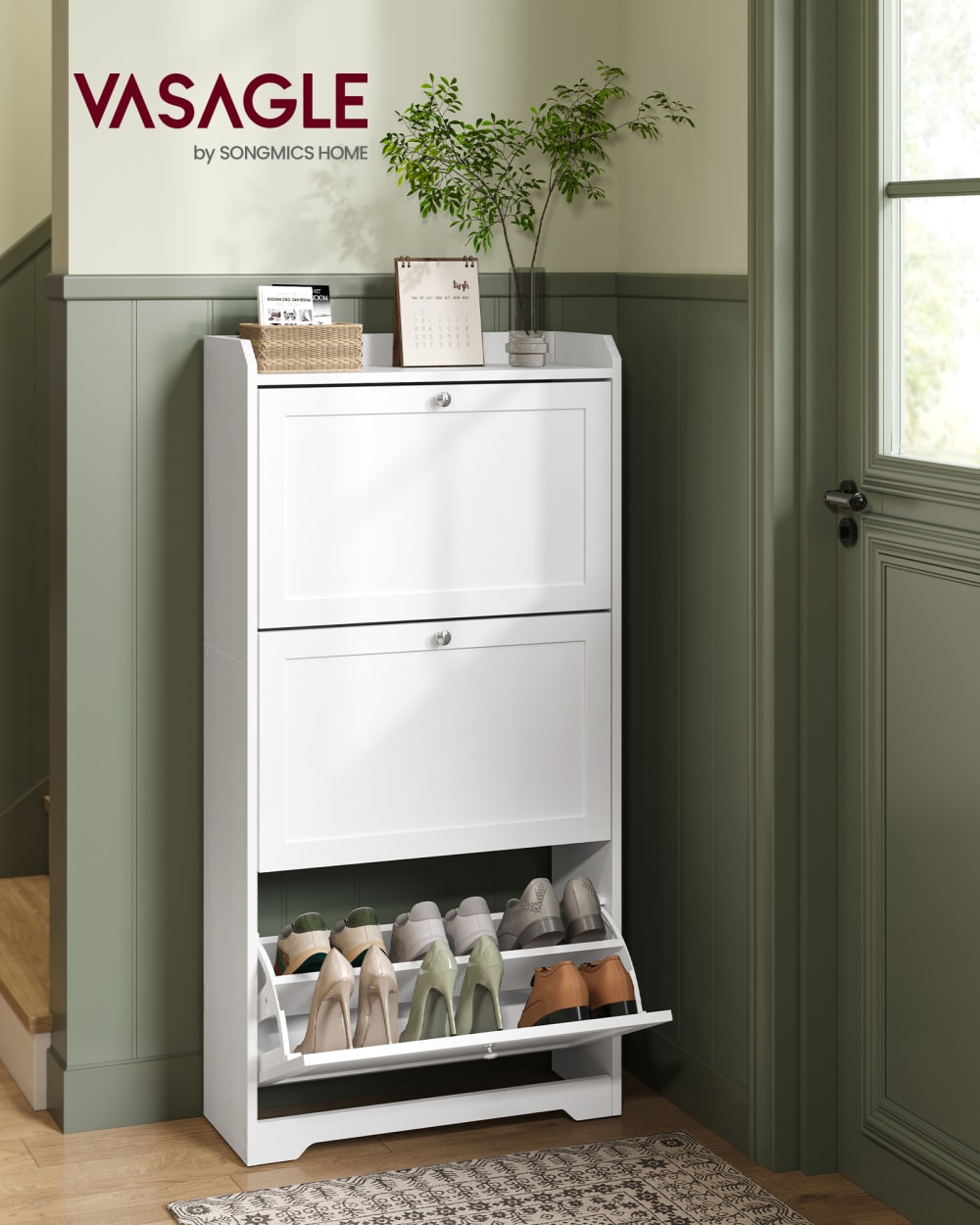 Meuble à chaussure avec cloison ajustable de rangement blanc - Maisons du Monde