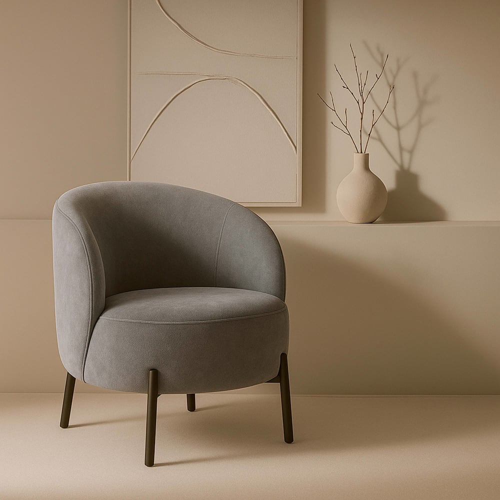 Fauteuil relax en métal et tissu gris