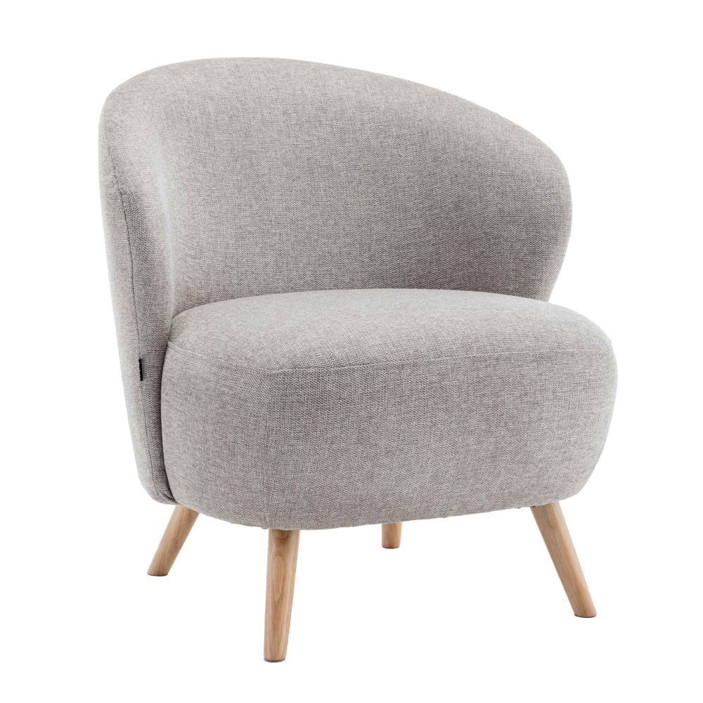 Fauteuil relax en bois et tissu beige