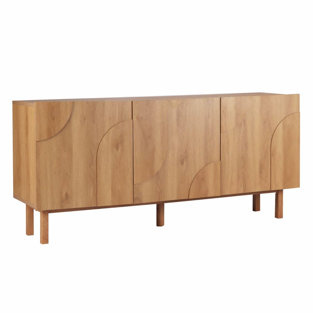 Oviala 3-türiges Melamin-Sideboard 160 cm in Holzoptik style modern Braun Holz