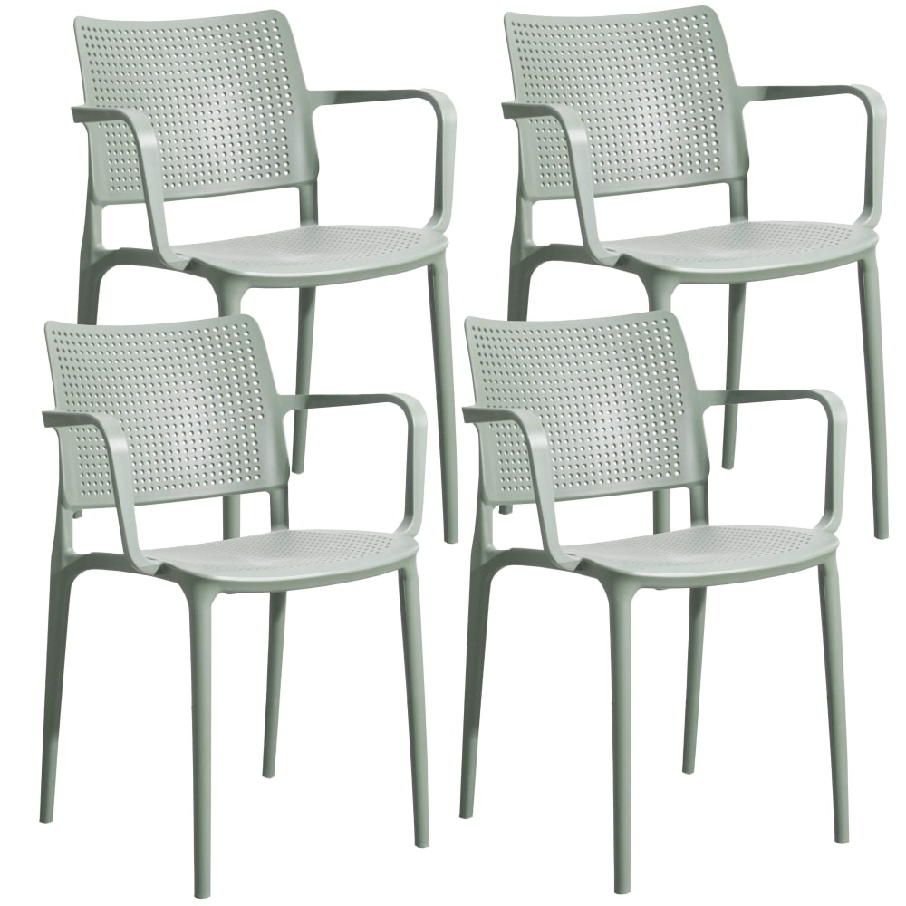 Lot 4 chaises terrasse - sauge