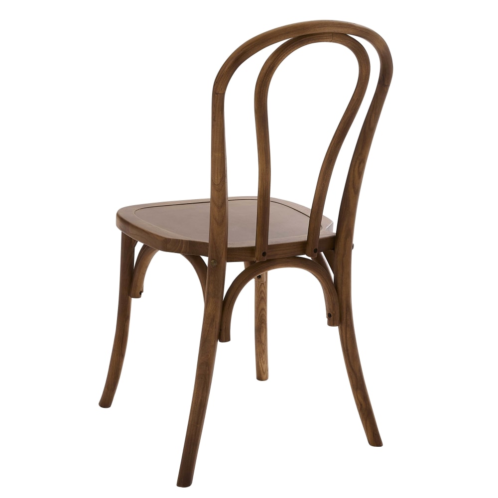 Lot de 2 chaises style bistrot en bois d'orme foncé