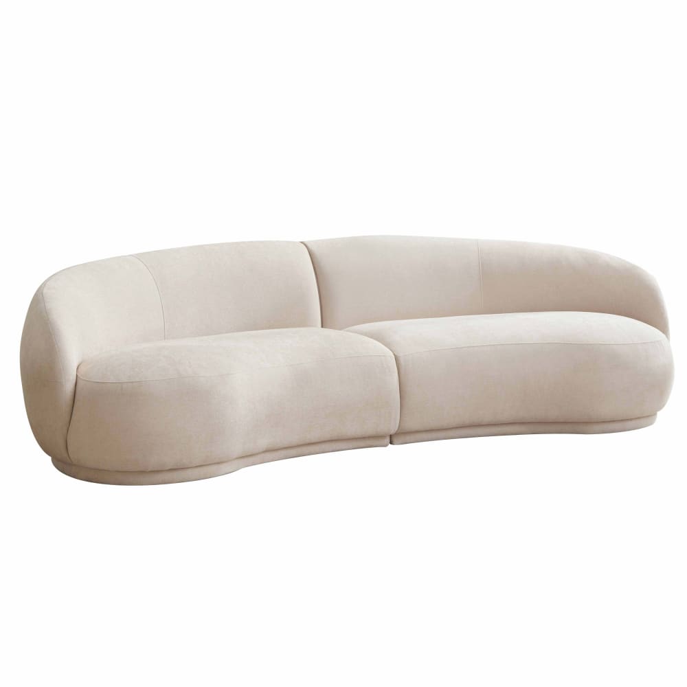 Oviala 3-Sitzer-Sofa aus beigem Stoff L 266 cm - Pes - Polyester