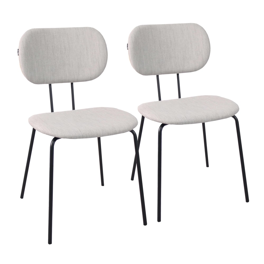 Oviala Set mit 2 Designerstühlen aus Stahl und grauem Holz - Holz