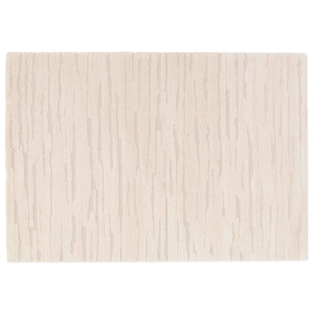 Tapis rectangulaire à poils ras motif uni écru 120 x 170 cm